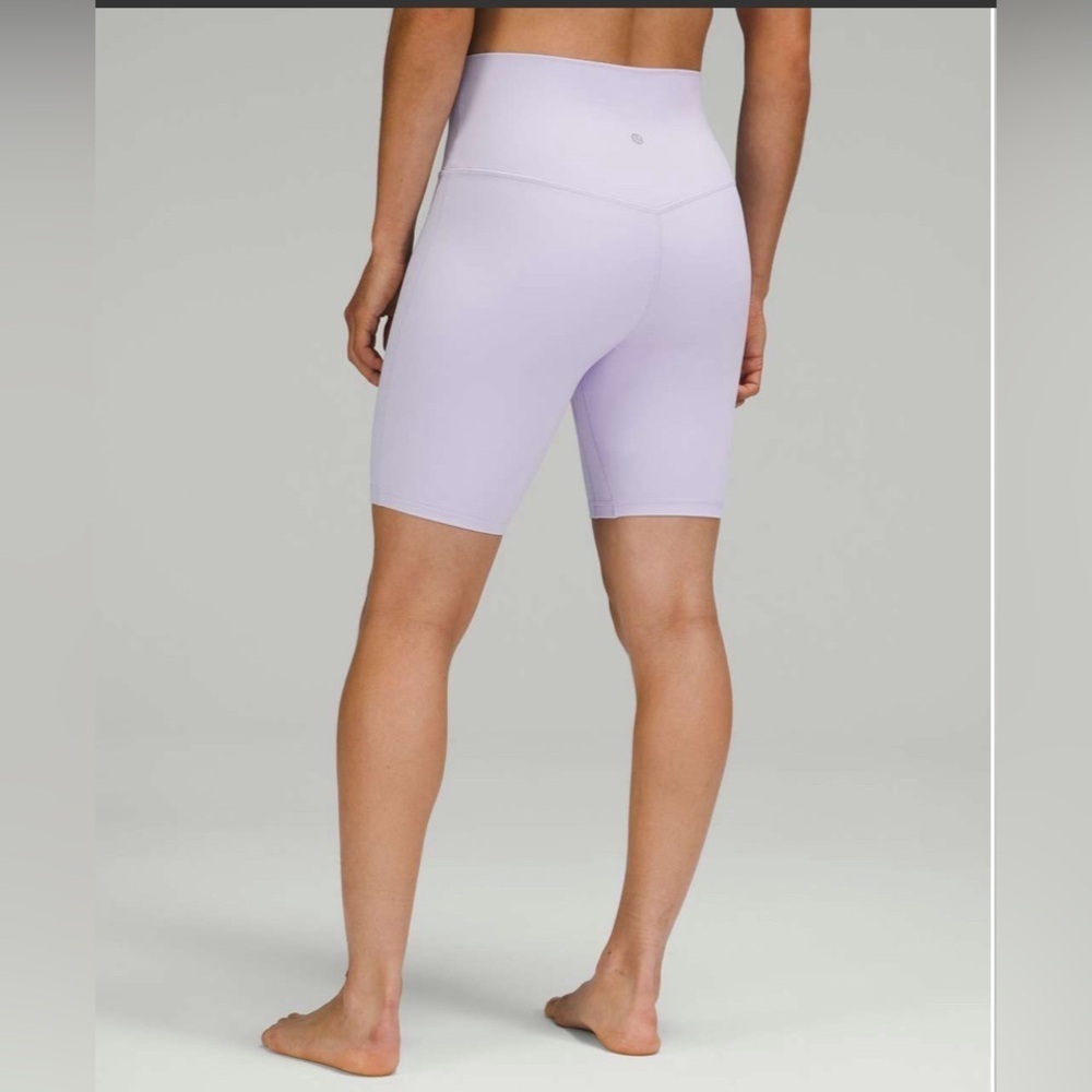 Lululemon Align High Rise 8” inseam shorts in Pastel Blue- Like New